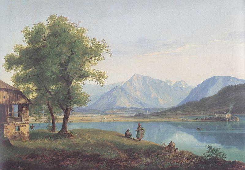 Markus Pernhart Worthersee mit Loretto und dem Ferlacher Horn oil painting picture